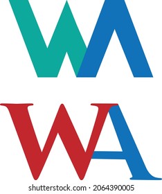 Diseños de vectores minimalistas iniciales de WA