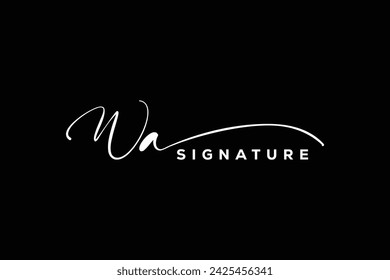WA initials Handwriting signature logo. WA Hand drawn Calligraphy lettering Vector. WA letter real estate, beauty, photography letter logo design.