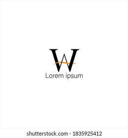 WA letter art design for logo company 