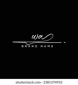 WA letter beauty handwriting vector logo. 