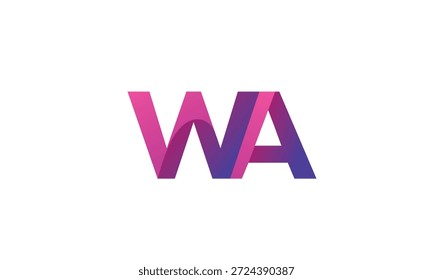 WA Letter Gradient Monogram Logo for Modern Business Branding