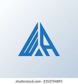 WA letter logo creative design. WA unique design.
