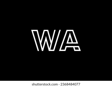 Diseño del logotipo de letras de WA y diseño del logotipo de monograma