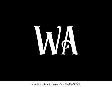 Diseño del logotipo de letras de WA y diseño del logotipo de monograma