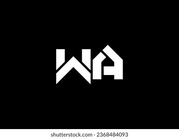 Diseño del logotipo de letras de WA y diseño del logotipo de monograma