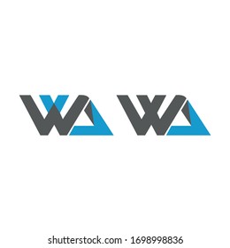 wa letter logo vector design