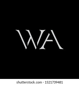 WA Letter monogram with abstrac concept style design