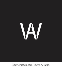 wa letter, monogram, logo vector, template, design, minimal, black white, color,