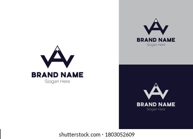WA Letter, Mountain Logo Template