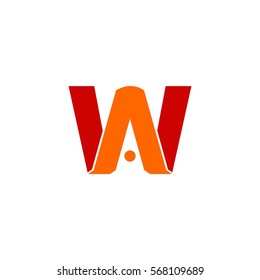 wa letter vector logo