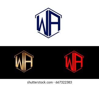 WA letters linked with hexagon shape logo

