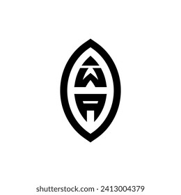 WA line geometric monogram with high quality professional design that will print well