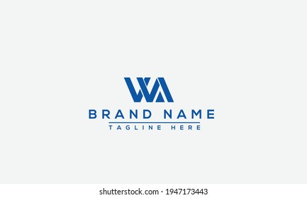 WA Logo Design Template Vector Graphic Branding Element.