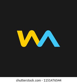 WA logo designed with letter W and A in vector format.