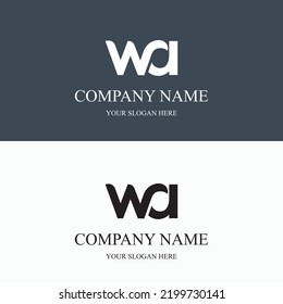 WA logo initial letter luxury royal logo. template symbol. modern golden luxury logo. abstract monogram vector letter mark brand fashion. icon  business monogram boutique font Clothing minimalist.