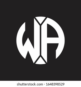 WA Logo monogram with piece circle ribbon style