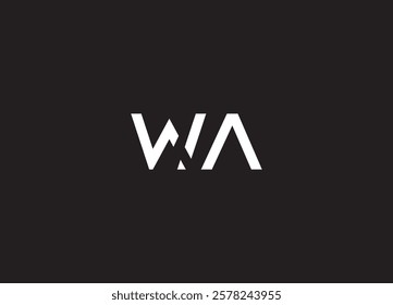 WA modern creative logo design and monogram logo