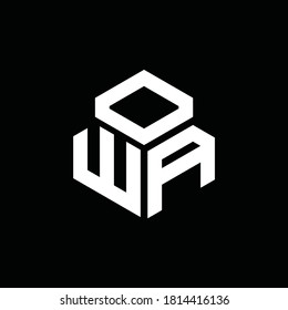WA monogram logo with 3 cube style design template isolated on black background