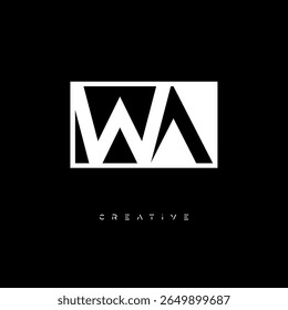 WA Negative Space Monogram – Minimalist Black and White Letter mark Logo for Creative Branding, Fashion Identity and Modern Design Concepts
