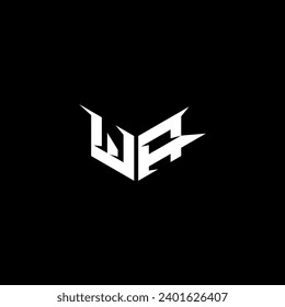 WA Premium emblem logo initial esport and gaming design concept