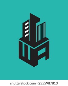 wa real state hexagon  vector letter logo