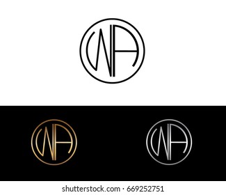 WA round circle shape initial letter logo
