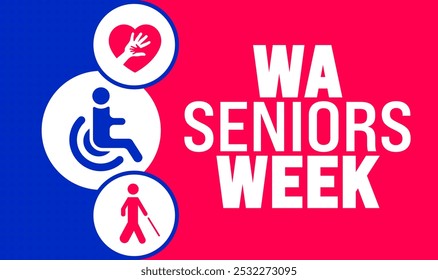 WA Seniors Week background or banner design template is observed every year in November. Holiday concept. Template for card, poster, placard, template.