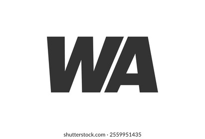 WA Techno Editable Font Logo For Corporate Branding. Bold, Futuristic Design With Unique Typographic Ideas. Minimal Custom Type And Dynamic Letter Variations For Promotion, Printing, And Book Titles