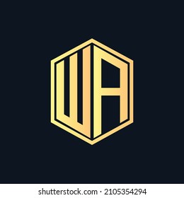 WA Unique abstract geometric vector logo design