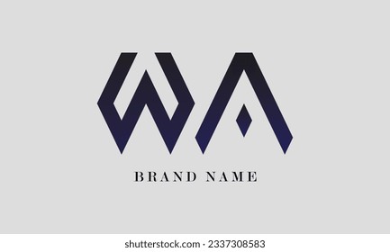 WA  vector professional modern simple minimal creative brand logo design.