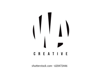 WA W A White Letter Logo Design with Circle Background Vector Illustration Template.