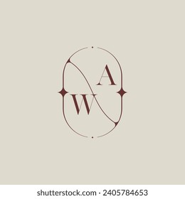 WA wedding classic in elegant monogram with high quality professional design that will print well