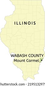 Wabash County and city of Mount Carmel location on Illinois state map