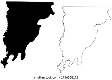 Wabash County, Illinois (U.S. county, United States of America, USA, U.S., US) map vector illustration, scribble sketch Wabash map