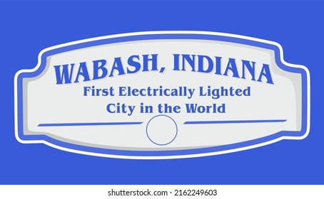 Wabash Indiana with blue background