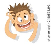Wacky Funny Face Smiling. Illustration, Vector,  Poster, Background or wallpaper. 