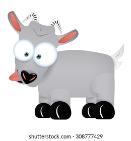 Wacky goat cartoon character