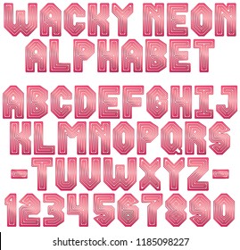 Wacky Neon Red Alphabet