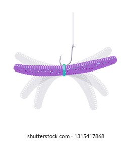 Wacky worm rig with soft plastic bait for rishing bass and other predatory fish