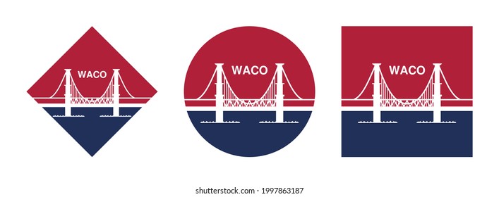 Waco Flag Icon Set Isolated On White Background
