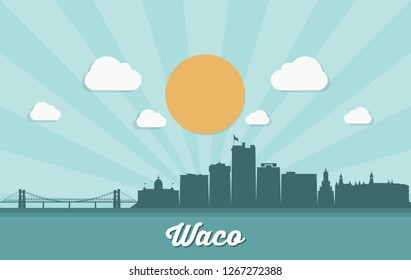 Waco skyline - Texas, United States of America, USA - vector illustration