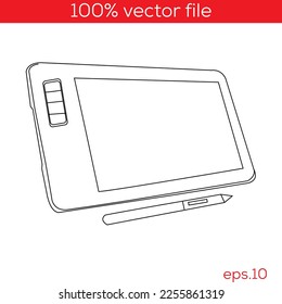 Wacom One HD Creative Pen Display, Drawing Tablet With Screen, 13.3" Graphics Monitor vector file line art 2023 