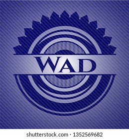 Wad badge with denim texture