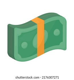 wad of cash on white background