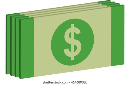 a wad of DOLLAR BILLS 3d icon
