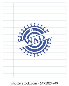 Wad draw (pen strokes). Blue ink. Vector Illustration. Detailed.