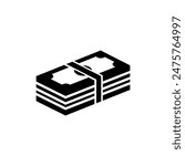 Wad of money flat vector icon design. Cash money banknotes symbol