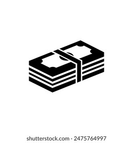 Wad of money flat vector icon design. Cash money banknotes symbol