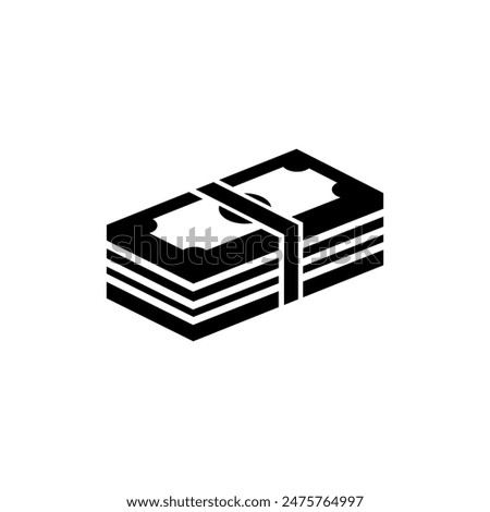 Wad of money flat vector icon design. Cash money banknotes symbol