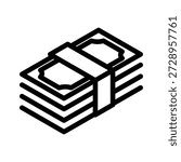 Wad of money outline icon vector design good for web or mobile app